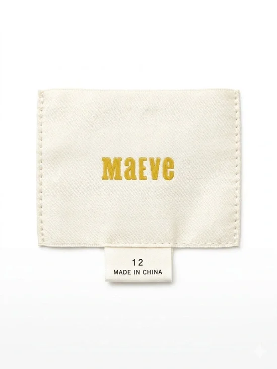 Maeve Cream Fabric Label with Gold Logo - Picture 5 of 5
